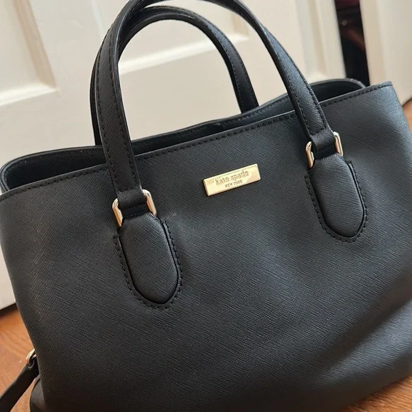 KATE SPADE Black Laurel Way Evangelie Satchel Crossbody Bag - Picture 7 of 9